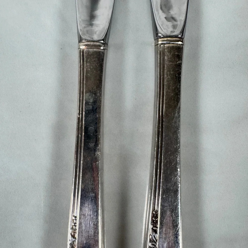 Set‎ of 2 Oneida Nobility Plate Silver Plated Dinner Knives Caprice